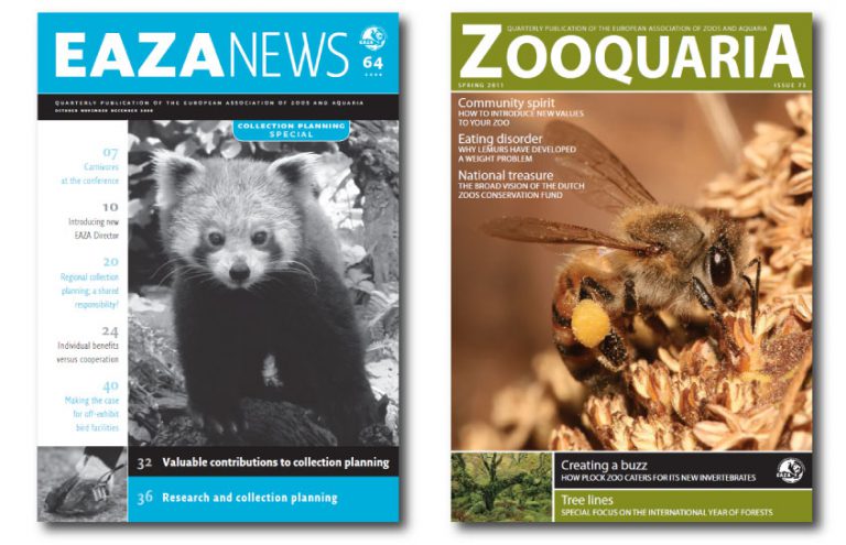 Covers of EAZA NEWS and ZOOQUARIA